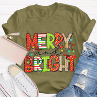 Adorable Holiday Educator Graphic Tee, Merry and Bright Teacher Christmas T-Shirt, Xmas Teacher Shirt, School Winter Top, Teacher Holiday Present