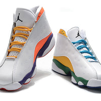 Sneakers, White Orange Colorway, Lace Up Design, Casual Gift for Sneaker Fans