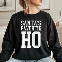 Humorous Christmas Party Sweatshirt, Santa's Favorite Ho Sweatshirt, Naughty Holiday Sweater, Retro Xmas Crewneck Sweatshirt, Humorous Xmas Present
