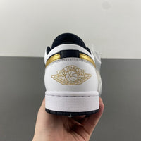 Low Top Sneakers, White Black Gold Colorway, Lace Up Design, Casual Gift for Sneaker Fans