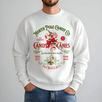Retro Candy Cane Christmas Sweater, North Pole Candy Co Sweatshirt, Vintage Candy Cane Crewneck, Festive Holiday Candy Cane Sweatshirt