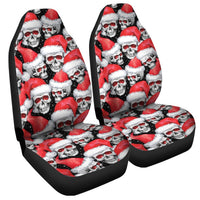 Christmas Spooky Car Seat Covers, Santa Skull Car Seat Covers, Gothic Holiday Seat Covers, Creepy Xmas Auto Decor, Goth Holiday Present