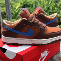 Low Top Sneakers, Brown Orange Blue Colorway, Lace Up Design, Casual Gift for Sneaker Fans
