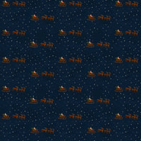 Christmas Gift Wrap, Midnight Blue Santa Sleigh Wrapping Paper, Xmas Present Wrap, Santa Claus Wrapping Paper, Holiday Gift Wrapping Paper