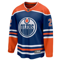 Edmonton Oilers Evan Bouchard Royal Home Breakaway Player Jersey