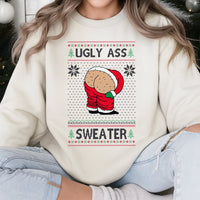 Ugly Christmas Sweatshirt, Humorous Santa Butt Mooning Sweatshirt, Humorous Holiday Party Sweatshirt, Naughty Santa Gag Sweater, Adult Xmas Present