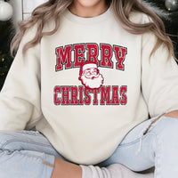 Distressed Retro Santa Sweatshirt, Merry Christmas Santa Sweatshirt, Vintage Xmas Holiday Crewneck, Comfy Festive Winter Pullover Sweatshirt