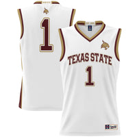 #1 Texas State Bobcats Lightweight Basketball Jersey - White