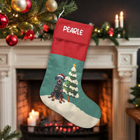 Personalized Dog Christmas Stocking, Doberman Christmas Stocking, Custom Pet Holiday Stocking, Doberman Pinscher Mantel Decor Xmas Present
