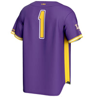 #1 LSU Tigers Lightweight Baseball Fashion Jersey - Purple