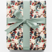 Humorous Skater Christmas Gift Wrap, Santa Shreds Wrapping Paper, Skateboard Holiday Wrapping Paper, Cool Santa Present Wrap, Winter Present Paper