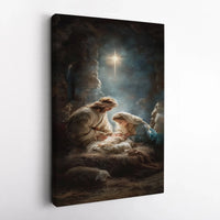 Holy Family Christmas Canvas Print, Nativity Scene Canvas Wall Art, Religious Christian Canvas Decor, Sacred Holiday Wall Art, Faith Present