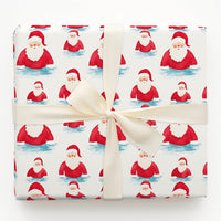 Coastal Christmas Gift Wrap, Swimming Santa Wrapping Paper, Watercolor Santa Wrapping Paper, Holiday Gift Wrap, Fun Beach Xmas Wrap