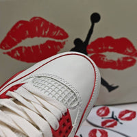 Mid Top Sneakers, Red Colorway, Valentine Design, Lace Up Design, Casual Gift for Sneaker Fans