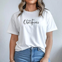 Minimalist Christian Cross Holiday Tee, Merry Christmas T-Shirt, Religious Faith Christmas Graphic Shirt, Jesus Reason for the Season Tee