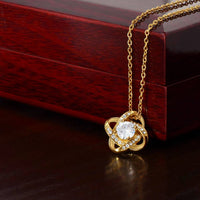 Romantic Love Knot Pendant, Love Knot Necklace for Wife, Gold Knot Necklace, Christmas Jewelry Present for Her, Meaningful Anniversary Present