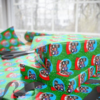 Snow Globe Holiday Gift Wrap, Monster Truck Christmas Wrapping Paper, Festive Big Truck Wrapping Paper Roll, Boys Xmas Present Presentation