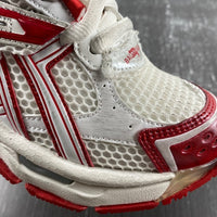Low Top Sneakers, White Red Colorway, Lace Up Design, Casual Gift for Sneaker Fans
