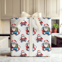 Humorous Ocean Christmas Wrapping Paper, Scuba Diving Santa Wrapping Paper, Scuba Diver Holiday Gift Wrap, Diver Santa Wrapping Paper