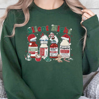 Humorous Medical Vials Holiday Crewneck, Silent Night Christmas Sweatshirt, RN ICU Doctor Nurse Xmas Pullover, Medical Sweater