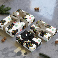 Adorable Kitten Snowflake Gift Wrap, Black Cat Christmas Wrapping Paper, Holiday Cat Lover Wrapping Paper