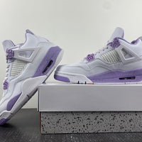 Sneakers, White Purple Colorway, Leather Footwear, Lace Up Design, Casual Gift for Sneaker Fans