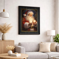 Christmas Ornament Canvas Print, Vintage Santa Claus Canvas Art, Holiday Wall Art Decor, Festive Santa Wall Decor, Frameless Canvas Present
