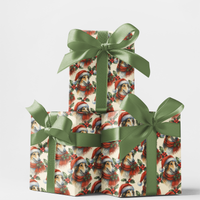 Winter Holly Star Dog Gift Wrap, Borzoi Christmas Wrapping Paper, Russian Hound Present Wrap Paper, Elegant Dog Breed Wrapping Paper Roll