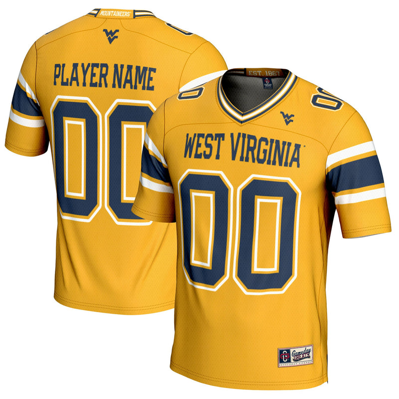 West Virginia Mountaineers NIL Pick-A-Player Football Jersey - Gold