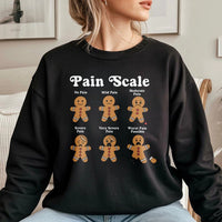 Humorous Nurse Christmas Crewneck, Gingerbread Pain Scale Sweatshirt, Medical Holiday Sweatshirt, RN Nursing Student Winter Pullover