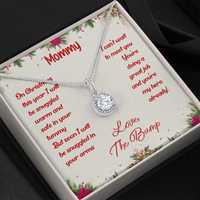 Eternal Hope Pendant Necklace, Christmas Necklace for New Mom, White Gold Over Stainless Steel Jewelry, First Christmas from the Bump Present