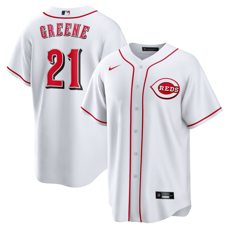 Cincinnati Reds Hunter Greene White Home Replica Jersey