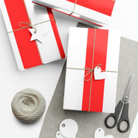 Candy Cane Stripe Gift Wrap, Red and White Striped Wrapping Paper, Classic Holiday Gift Wrapping Paper, Festive Christmas Paper Roll