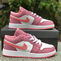 Low Top Sneakers, White Pink Colorway, Lace Up Design, Casual Gift for Sneaker Fans