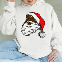 Afrocentric Christmas Hoodie, Black Santa Claus Hoodie, Vintage Holiday Pullover Hoodie, African American Santa Sweatshirt, Winter Xmas Present