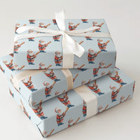 Blue Watercolor Christmas Gift Wrap, Baseball Santa Wrapping Paper, Baseball Bat Santa Wrapping Paper, Sporty Holiday Gift Wrap, Xmas Paper
