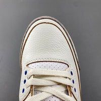 Low Top Sneakers, Blue White Red Colorway, Leather Footwear, Lace Up Design, Casual Gift for Sneaker Fans