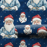 Medical Scrubs Santa Gift Wrap, Doctor Santa Christmas Wrapping Paper, Nurse Holiday Wrapping Paper, Healthcare Worker Xmas Gift Wrap