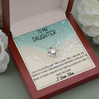 Love Knot Pendant Necklace, To My Daughter Necklace, Sentimental Daughter Necklace from Dad, Birthday Christmas Keepsake Present for Daughter