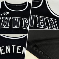 Custom Basketball Jersey - Black Black-White Authentic Throwback