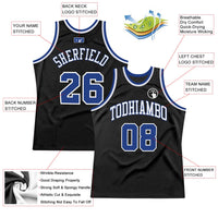 Custom Basketball Jersey - Black Royal-White Authentic Throwback