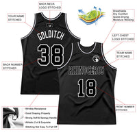 Custom Basketball Jersey - Black Black-White Authentic Throwback