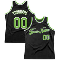 Custom Basketball Jersey - Black Neon Green-White Authentic Throwback