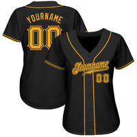 Custom Baseball Jersey - Black Gold Authentic