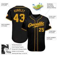 Custom Baseball Jersey - Black Gold Authentic