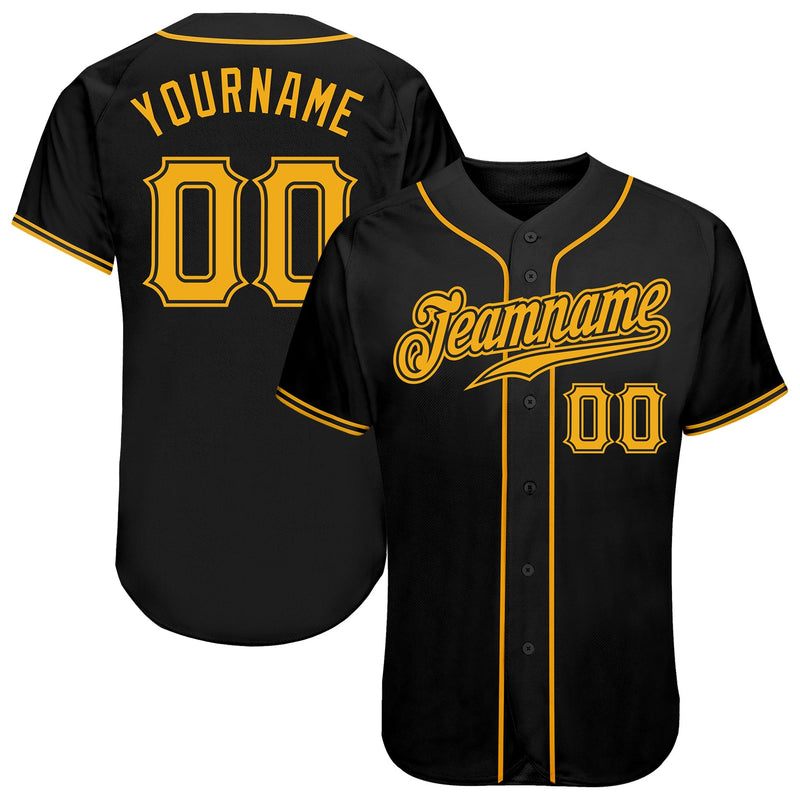 Custom Baseball Jersey - Black Gold Authentic