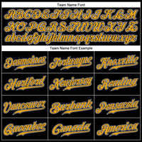 Custom Baseball Jersey - Black Gold Pinstripe Gold-White Authentic