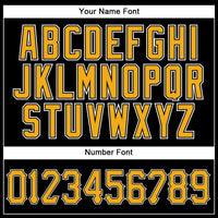Custom Baseball Jersey - Black Gold Pinstripe Gold-White Authentic