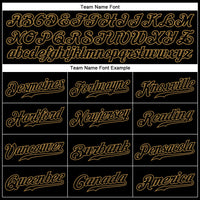 Custom Baseball Jersey - Black Old Gold Pinstripe Black Authentic