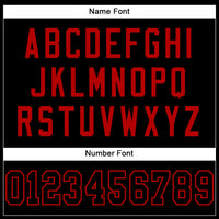 Custom Football Jersey - Black Black-Red Mesh Authentic